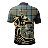 Brisbane Modern Tartan Polo Shirt Viking Wolf